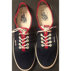 Vans red, white and blue